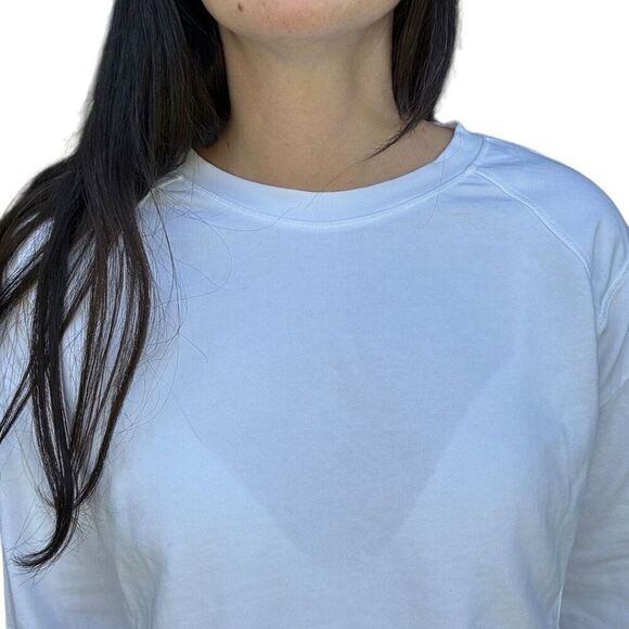 New Sweaty Betty White Long Sleeve Cropped Sweatshirt Top Size 6 Recycled Poly - Picture 6 of 10